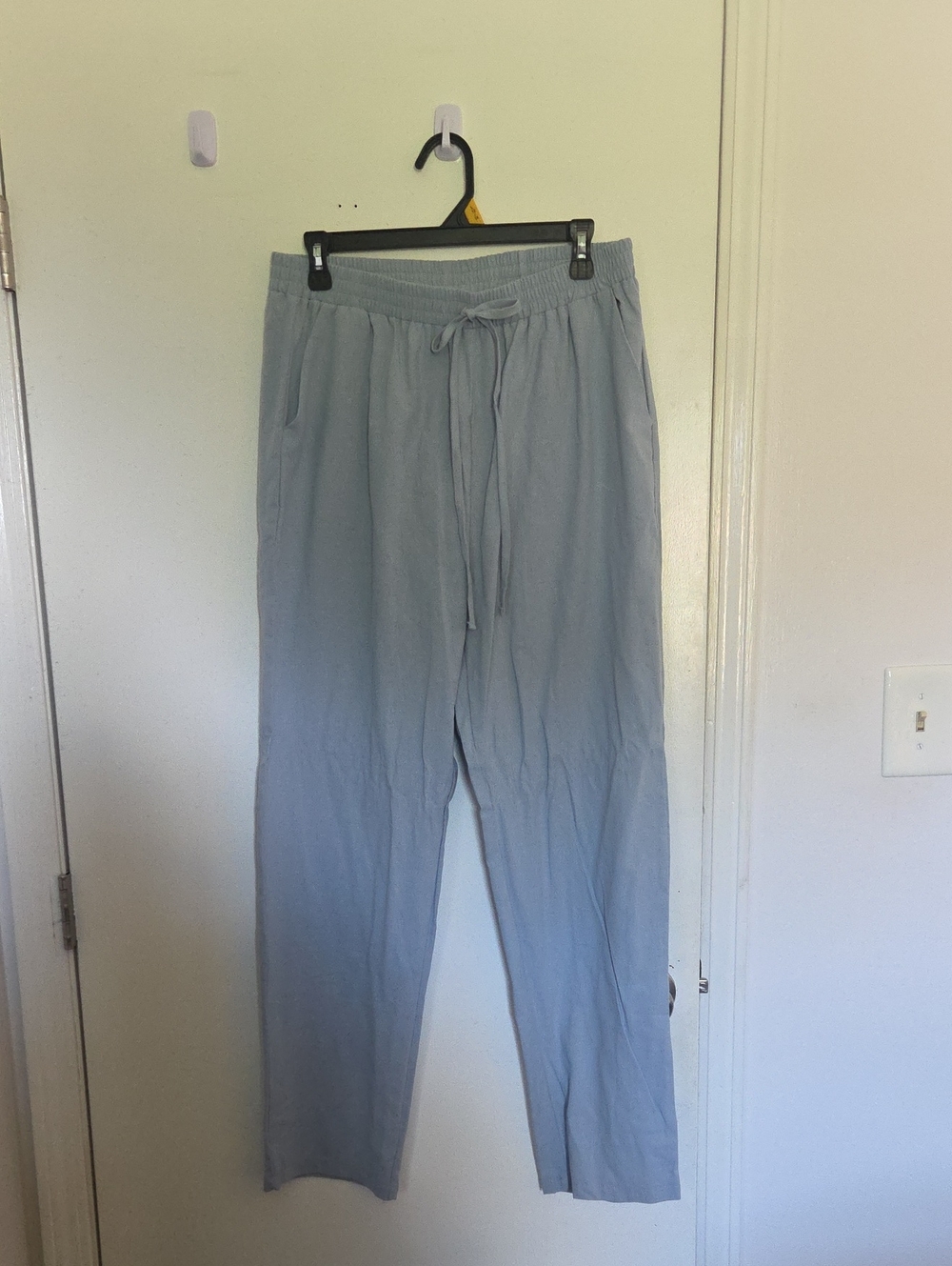 SHEIN Light Blue Straight Leg Drawstring Pants